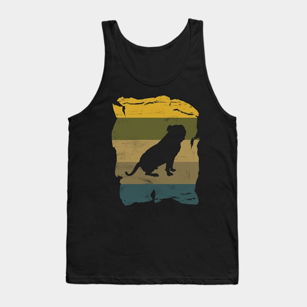 American Bulldog Distressed Vintage Retro Silhouette Tank Top by DoggyStyles